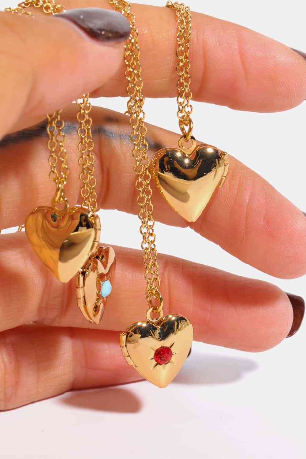 Zircon Heart Shape 14K Gold-Plated Pendant Necklace - Image 5